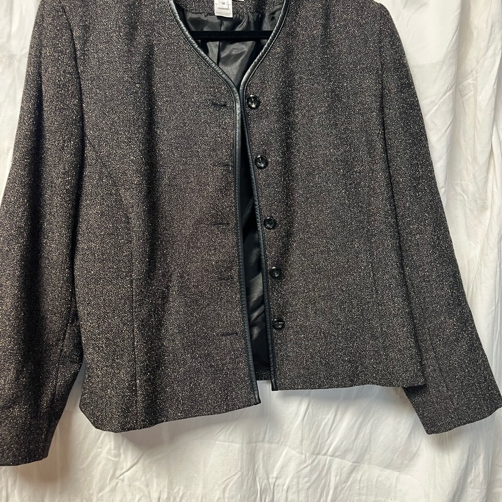 Pendleton Blazer Women's 14 Cropped USA Vintage USA Brown Black - Picture 2 of 6